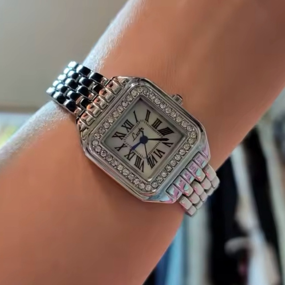 Panthere Classic Crystal Stainless Steel Watch with Diamond Accents